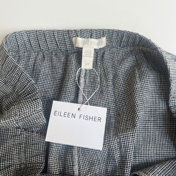 Eileen Fisher Hemp Organic Cotton Linen Grid Ankle Pants - Picture 5 of 8